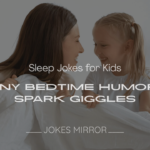 Colorful bedtime scene with 200+ sleep jokes for kids, featuring funny sleep jokes and cozy pajamas for children’s laughter.